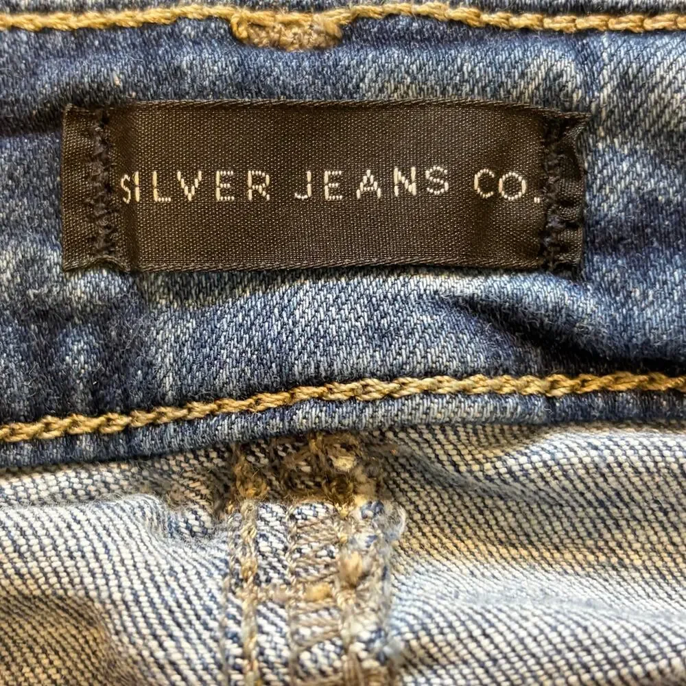 Silver Jeans Distressed Girlfriend Skinny Jeans Stretch Off Duty Model W31 L29 - Picture 3 of 16